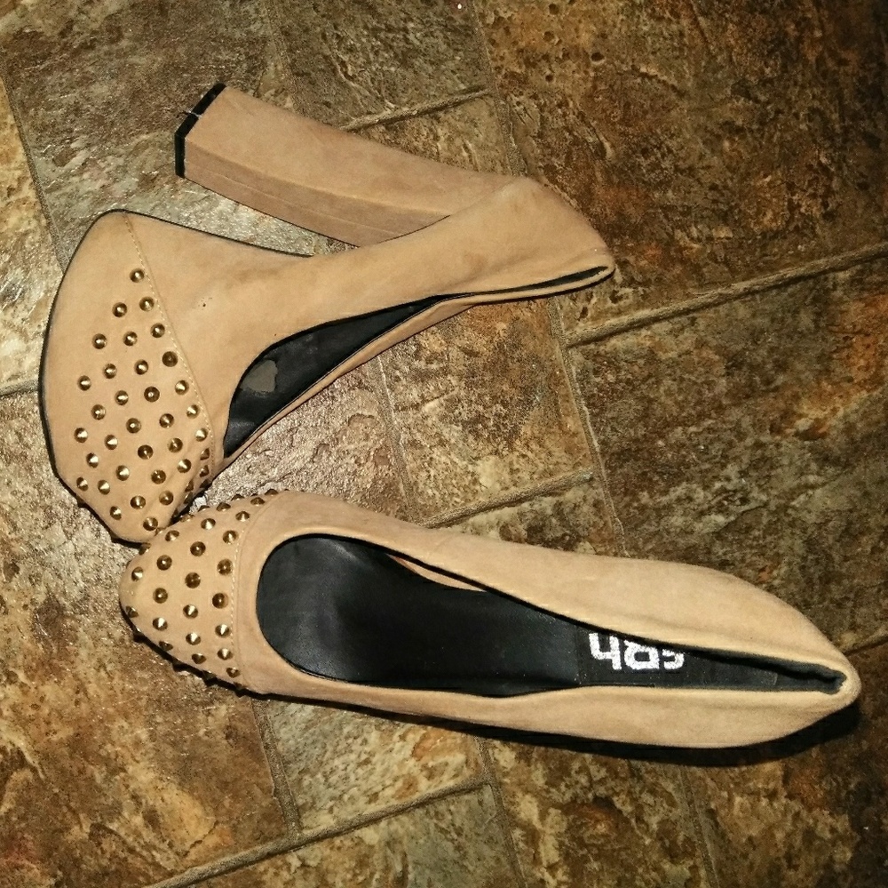 Suede Studded heels